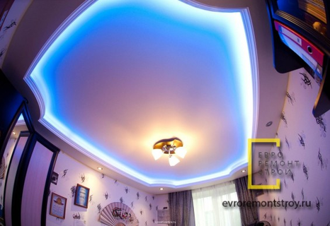 Натяжные потолки с подсветкой